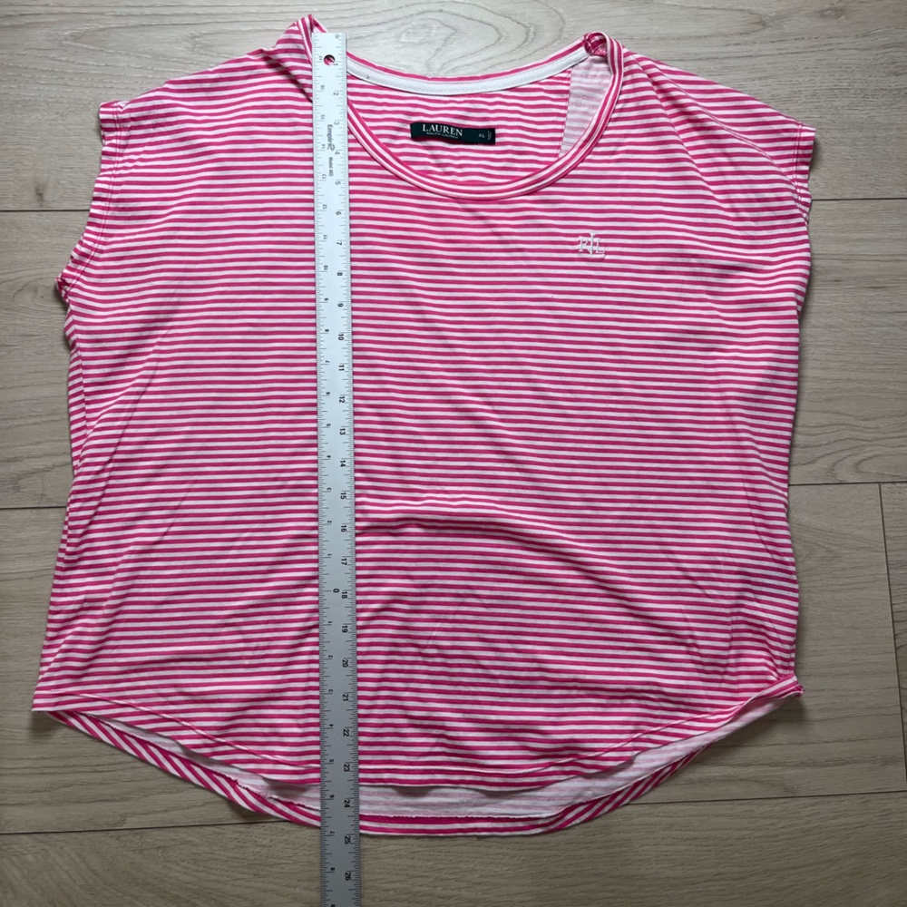 Lauren Ralph Lauren Pink Striped Women's Pajama Set xl - Picture 4 of 10